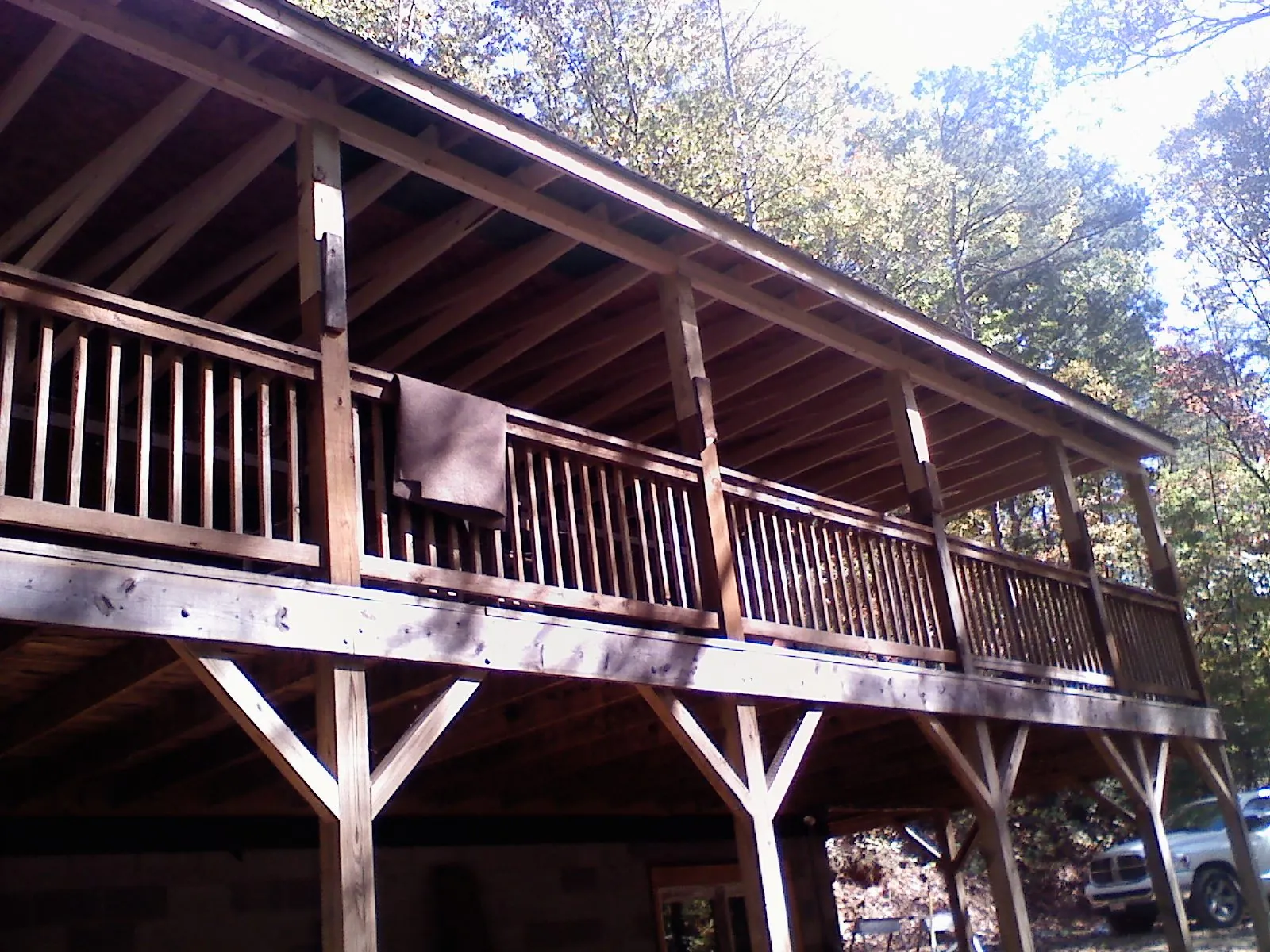 Timber framing under a new elevated porch and deck — Roof Leak Repair in Boyers by Roofing Brothers